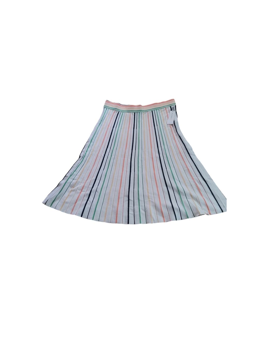 Liz Claiborne Women Pleated Striped Midi Skirt